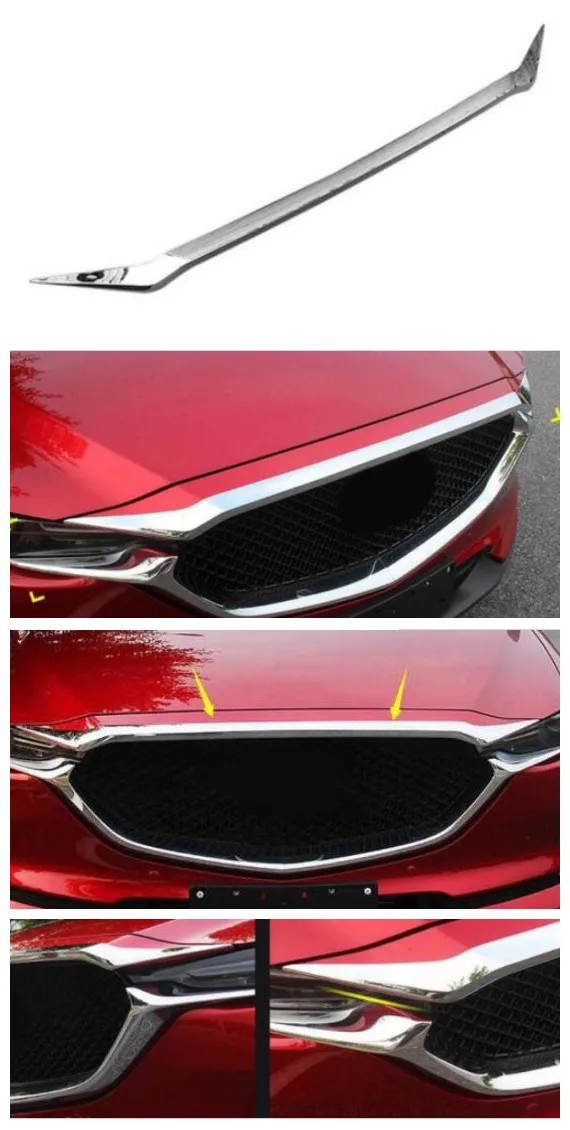For MAZDA CX-5 front hood bonnet grille grill lip molding cover trim bar garnish 1pcs accessories car styling