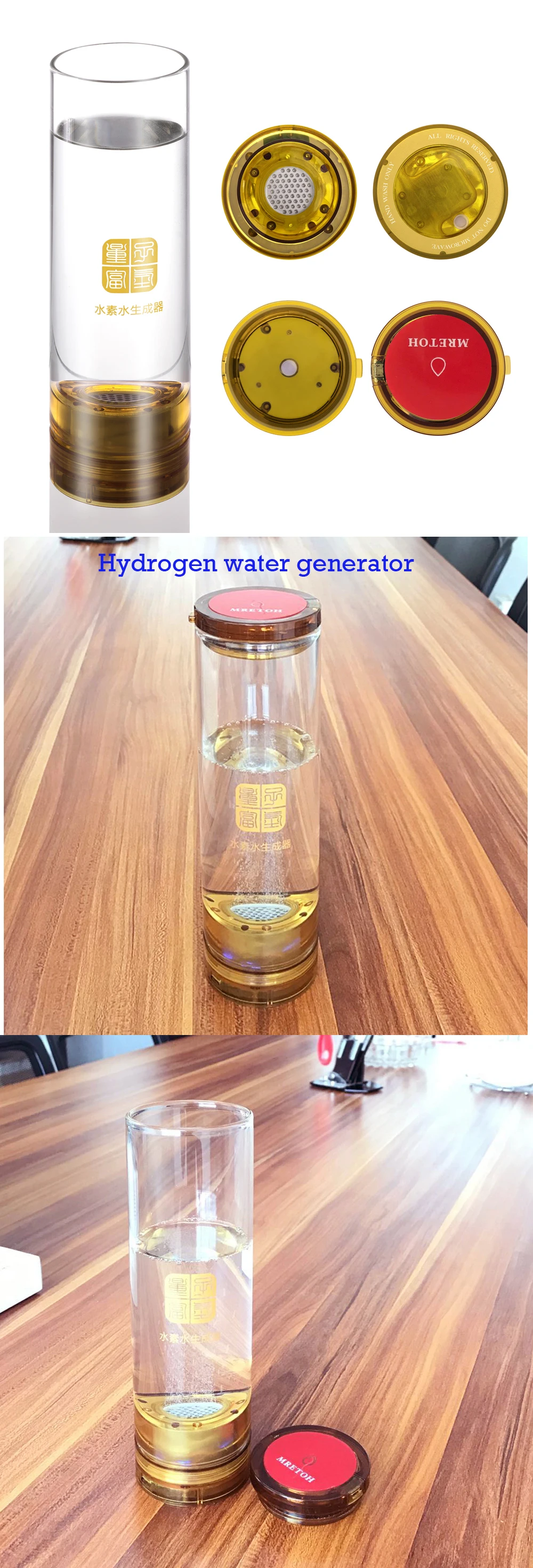 Водорода перекись водорода и разделения кислорода Кубок встроенный Кислая вода полости H2 генератор стакана воды 600 мл подзарядкой от USB