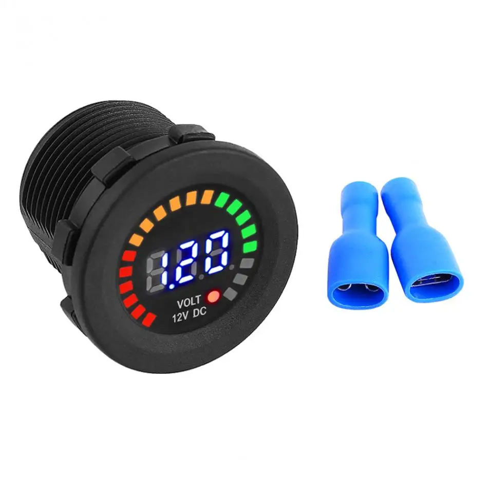 DC 12 V Motorcycle Car LED Digital Display Voltmeter Waterproof Volt