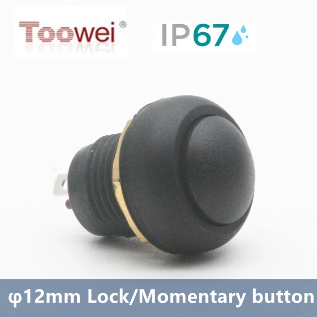 Toowei – interrupteur à bouton-poussoir étanche série A4126, momentané/verrouillage/IP67  CE FC RoHS, φ 12mm - AliExpress