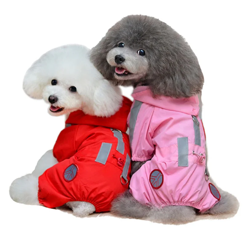 Fashion Pet Dog Clothes Raincoat Waterproof Puppy Jacket Coat Rain Coats With Glisten Bar For Dogs 14S6|pet dog rain coat|raincoat petdog |