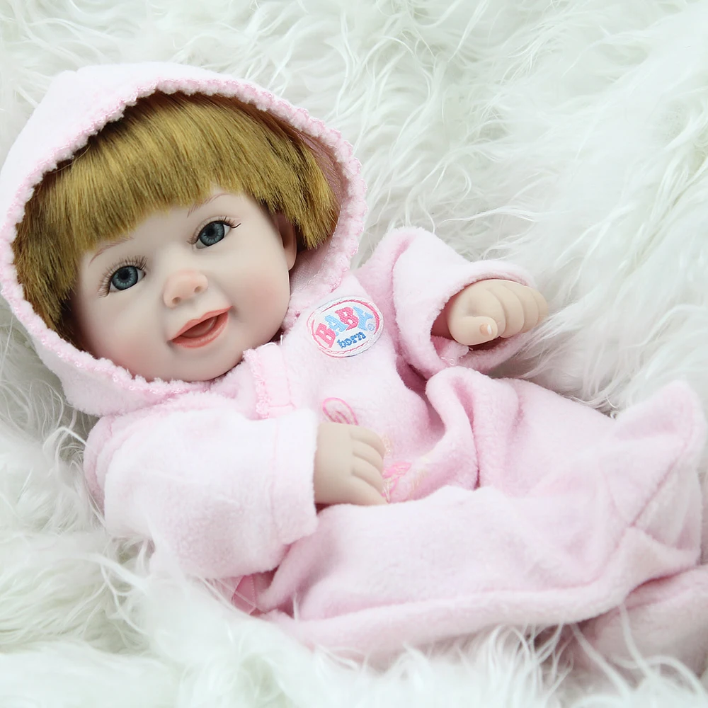 NPKDOLL кукла мини 10 дюймов полный Силиконовый Reborn Baby Dolls подарки для девочек в возрасте 1 год прямые волосы для девочек игрушки Акция