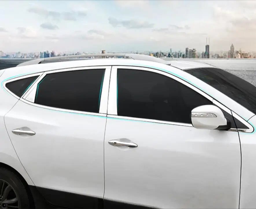 FOR Hyundai IX35 304 stainless steel window trim modified modification refit exterior parts decoration decorative car styling FOR Hyundai IX35 304 stainless steel window trim modified modification refit exterior parts decoration decorative car styling