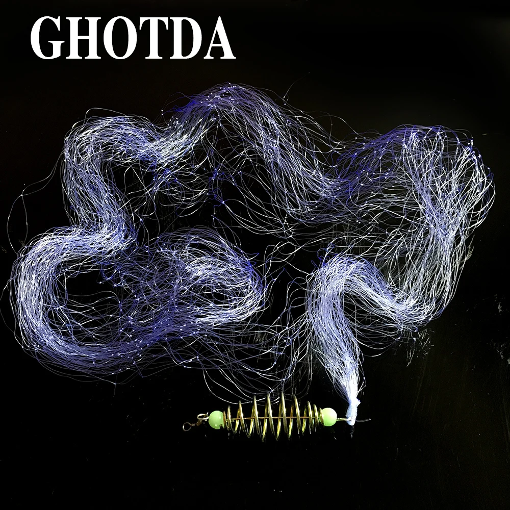 

GHOTDA 1PCS Copper Spring Shoal Fishing Net Small Mesh Luminous Beads Swivel Fishing Tools