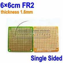 50 шт./лот 6x6 см 6*6 см 2,54 мм 1,6 мм FR2 прототипирования лужения покрытием на одной стороне универсальная печатная плата с печатным монтажом