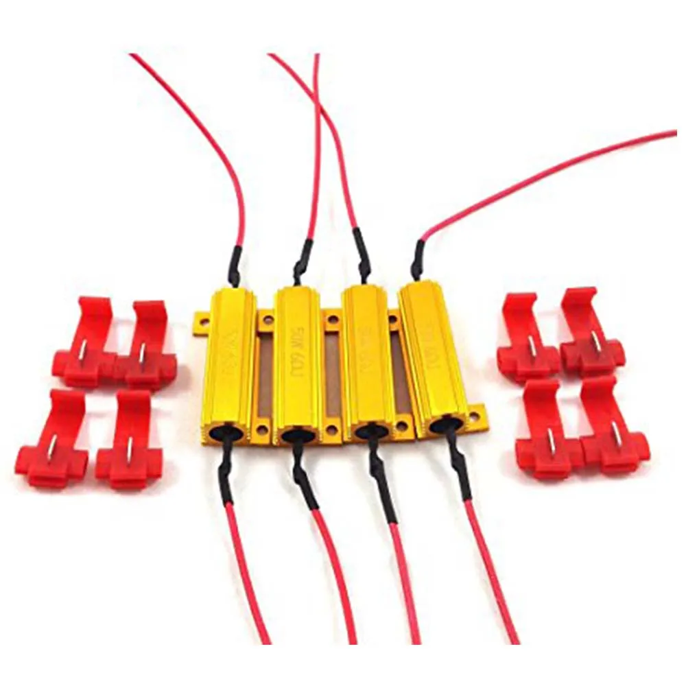 4Pcs/2pair 50W 6ohm Load Resistors Fix LED Bulb Fast Hyper Flash Turn