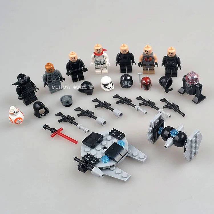8 шт. Звездные войны R2D2 BB8 Kylo Ren Storm Troopers Империал SHORETROOPER световой меч фигурку Minifig