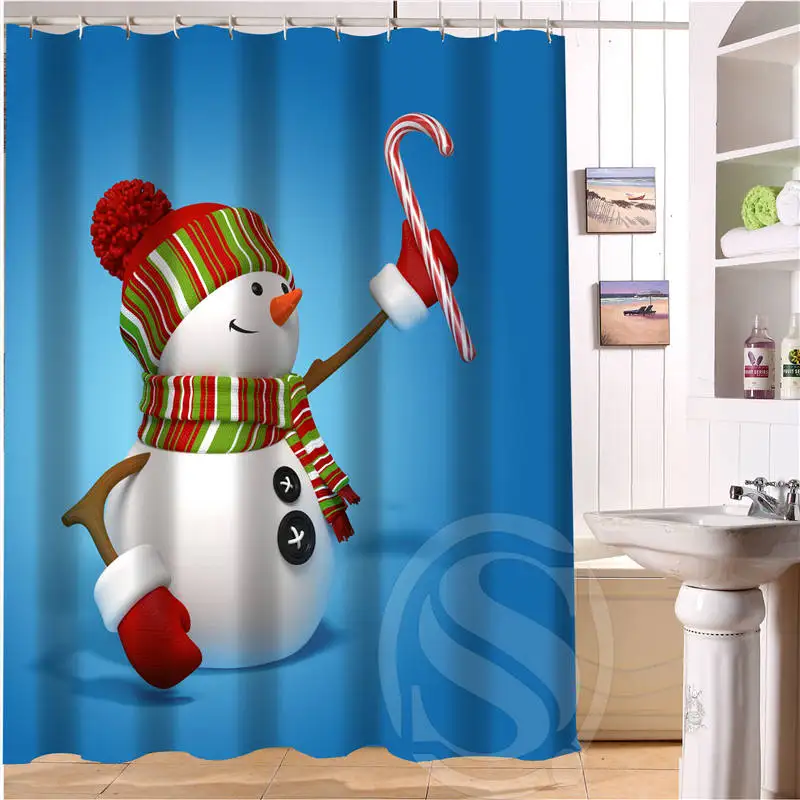 Christmas Shower Curtain Set From Bed Bath Beyond Father Christmas Shower Curtain