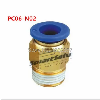 

Free shipping 20pcs/lot 6mm to NPT1/4" Pneumatic Air Fitting , PC06-N02 pipe fittings push in quick joint connect