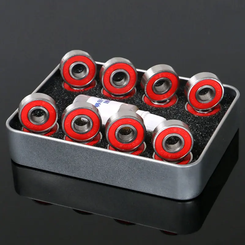 New 10Pcs 608zz Titanium Iron Rolling Skateboard Longboard Wheel Skate Bearings Roller ABEC-7 Set Skate Shoes Ball Bearing