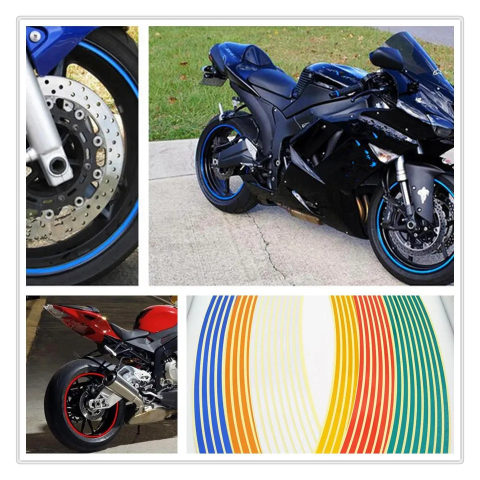 

Strips Motorcycle Wheel Sticker Reflective Decals Rim Tape Bike Car Styling For BMW F800ST HP2 Moto Guzzi 1200 SPORT