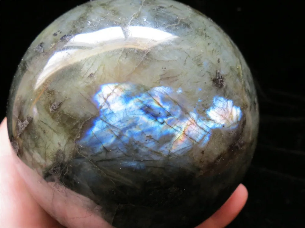 

xd j00880 fire blue rainbow labradorite natural quartz crystal sphere ball heal