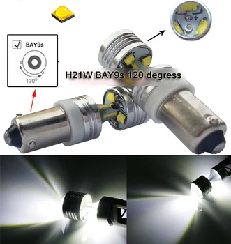 

2x Canbus No error H21W BAY9s 120 degress 30W High Power LED Lens Bulbs for Backup or Parking Light Bulbs, Base: h21w,bay9s