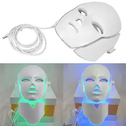 LED7Colors свет микротоковая маска для лица Приспособления для красоты терапии омоложения кожи лица шеи маска отбеливающая электрическое