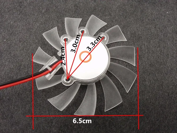 8 шт. Новый 7010 Видеокарта Вентилятор лезвие высокого качества 65 мм диаметр несколько отверстий шаг 12 В Вентилятор лезвие для UNIKA графика 2pin