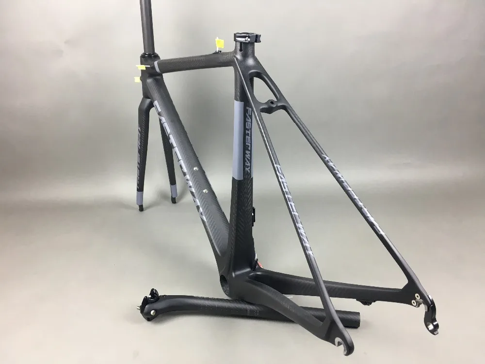 Perfect classic design FASTERWAY PRO full black with no logo carbon road bike frameset:carbon Frame+Seatpost+Fork+Clamp+Headset,free ems 139