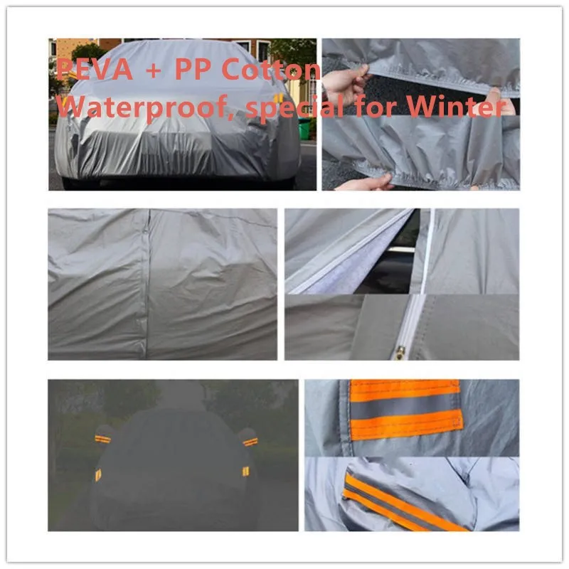  Universal Sedan SUV Car Cover PEVA Cotton Double Layer Waterproof Rain Snow UV Dust Protective Outd
