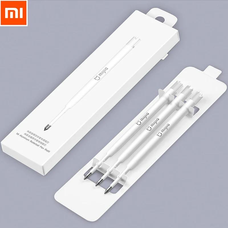 Металлический стилус Xiaomi Mijia 0,5 мм, Черный Сменный сменный Гладкий Швейцарский MiKuni, японские чернила, 3 шт