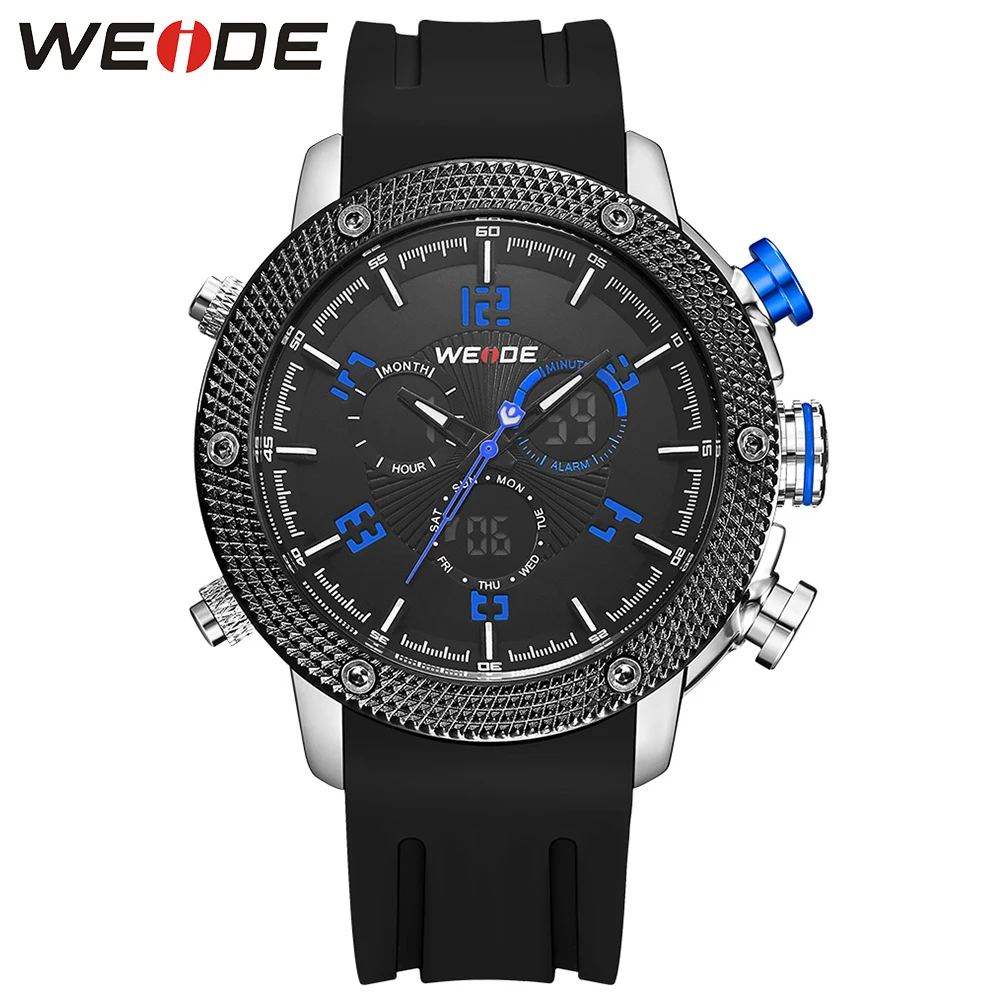 

2018 Original WEIDE Man Sport Watch Men Digital Quartz Watch LED Functional Running Man Wristwatch Silicone Band Hombre Relogios