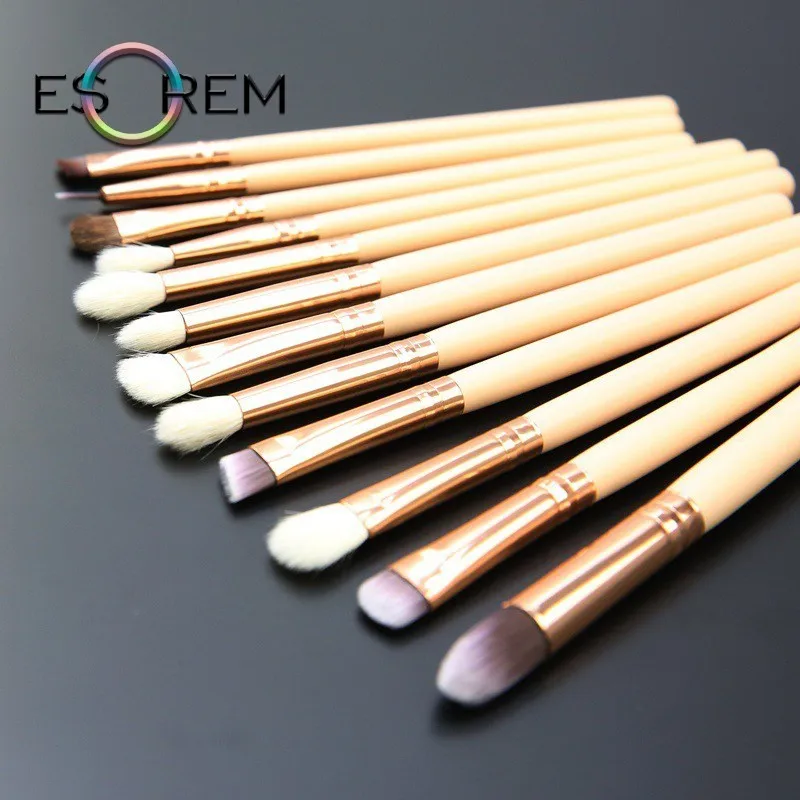 

ESOREM 12pcs Makeup Eye Brush Set Make Up Brushes Goat Hair Eyeshadow Brush Wood Kit Pincel Maquiagem Maquillajes Para Mujer Hot