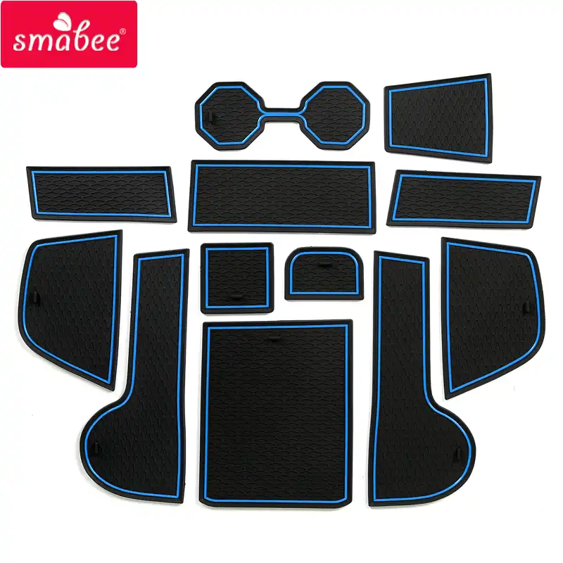 LFOTPP Non-Slip Rubber Mats for SEAT Leon Cupra 5F Car Gate Slot Pad Mat Cup Holder Armrest Center Consoles Interior Decoration 12PCS