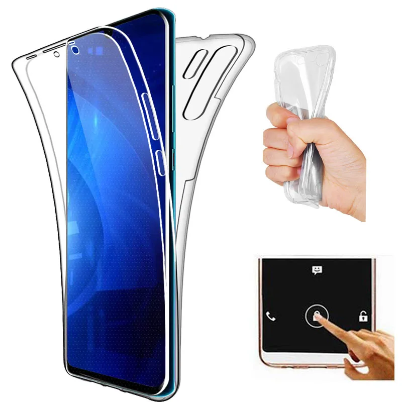 Полностью закрытый прозрачный мягкий чехол 360 градусов для Huawei P30 Pro Lite Y6 Y9 2019
