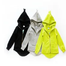 Cotton Hoodies Boys&Girls Sweatshirt Zipper Black Yellow Hoodies Sport Fashion 2017 Hot Children Clothing Kids Jacket Outerwear