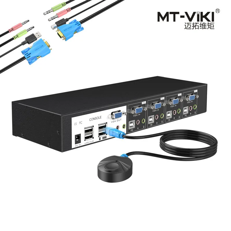 MT 0401VK USB KVM Switch Industrial Grade Auto 4 In 1 Out 4 Sets Hot