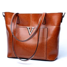 Women's new leather fashion large-capacity handbag Europe and the United States leather vertical model tote