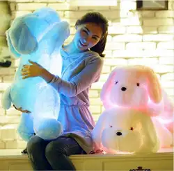 1 шт. 80 см длина креативный ночник светодиодный прекрасный собака плюшевый c наполнителем игрушки, лучшие подарки для детей и девочек друзей