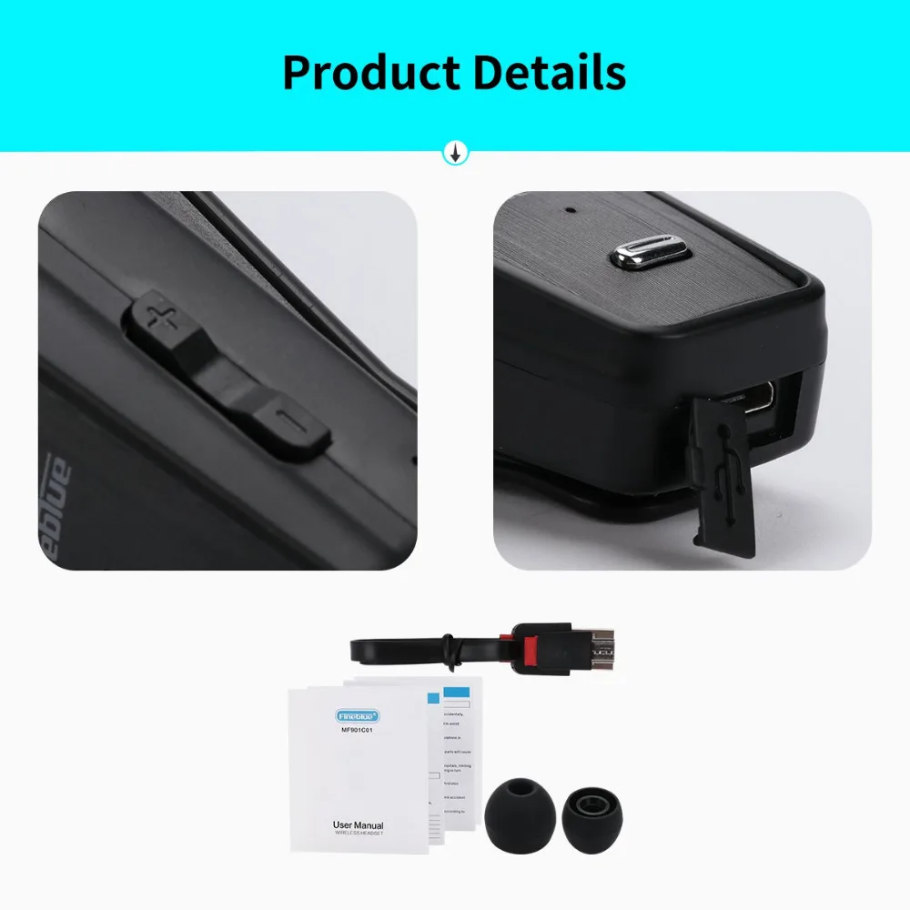 Fineblue F980 Wireless business Bluetooth Headset Sport Driver Auriculares Earphone Telescopic Clip Fone De Ouvido Manos Libres