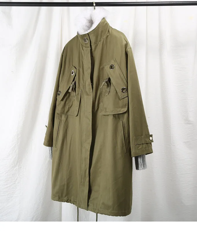 OFTBUY зимняя куртка женская длинная парка пальто с натуральным мехом куртка с воротником из натурального Лисьего меха армейская зеленая длинная парка модная уличная одежда