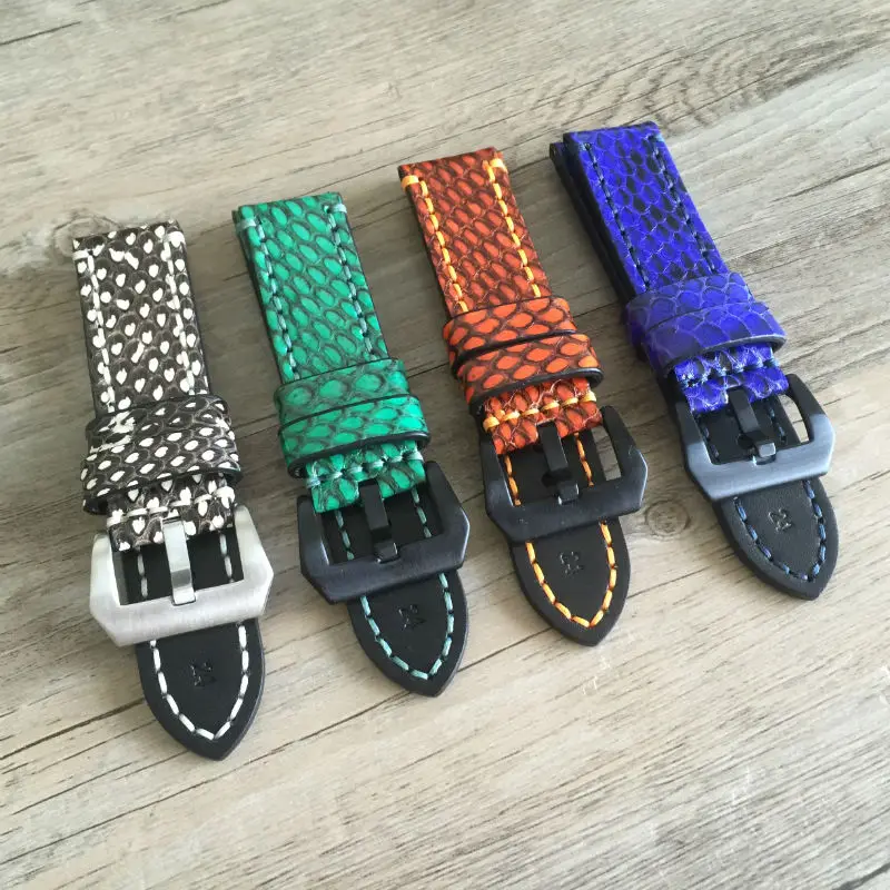 

Suitable for PAM 111 Panerai 20/22/24/26MM High quality colorful python leather Retro leather strap