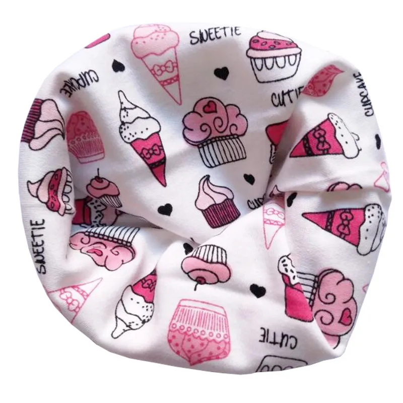 Red Ice cream Новинка; Модный хлопковый шарф для маленьких девочек; осенне-зимний шарф для маленьких мальчиков; Детский шарф с круглым вырезом; Детские шарфы; волшебный шейный платок - Цвет: Red Ice cream