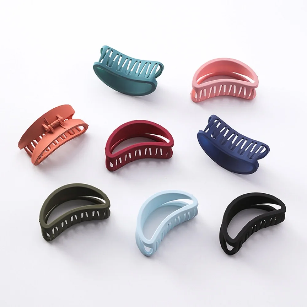

New Hot Hair Clip Frosted Moon Cambered Hair Claw Women Hair Crab Accessories Candy Colors Hairpins Hair Styling Tool