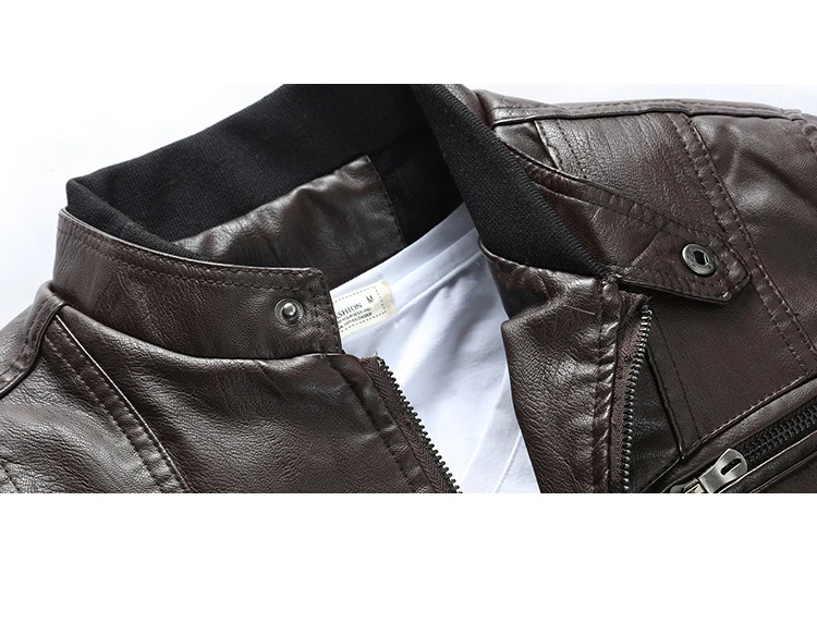 Мужские Куртки из искусственной кожи, мотоциклетные Байкерские Куртки из искусственной кожи, мужская осенне-зимняя одежда, европейский размер, Прямая поставка
