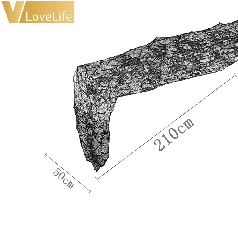 1 шт. декоративный реквизит на Хэллоуин Черная кружевная паутина на камин мантия шарф Обложка Скатерть праздничные вечерние принадлежности - Цвет: A09