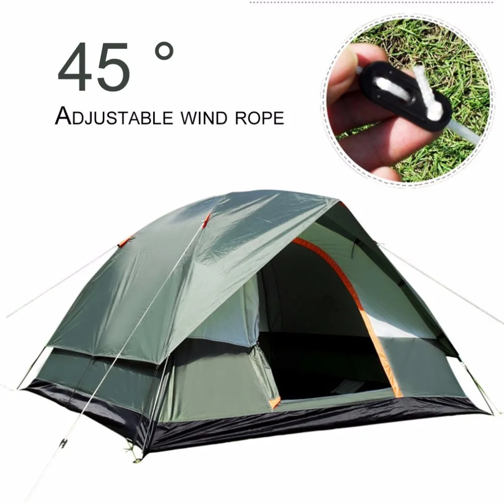 

3-4 Person Windbreak Camping Tent Dual Layer Waterproof Pop Up Open Anti UV Tourist Tents For Outdoor Hiking Beach Travel Tienda