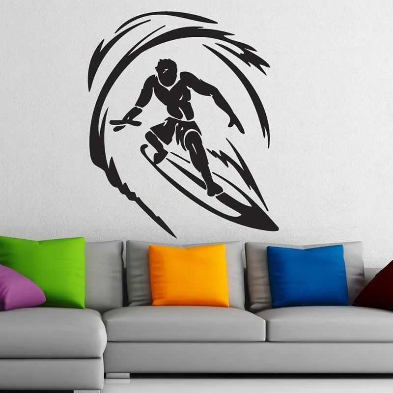 Wall Stickers Vinyl Decal Surfing Extreme Water Sports Wave Leisure Decor Decalsin Wall