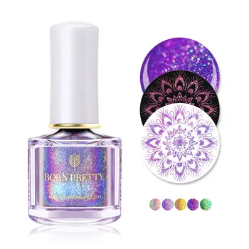 

BORN PRETTY 6ml Holo Laser Nail Stamping Polish Shining Nail Art Printing Varnish for Nail Stamping Plate Print Oil