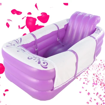 

Thicken large inflatable bathtub adult bath tub home warm folding plastic bath barrel double can sit