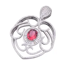 Suministros para joyería de lujo verde azul cristal rojo corazón conectores colgante para collar de perlas que hacen accesorios de joyería fina(China)