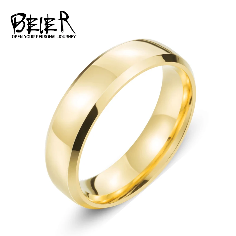 

Top Quality 2016 Men's New Brand Unique Stainless Steel white/gold/black colour Simple Ring Shine Wedding Jewelry BR-R073