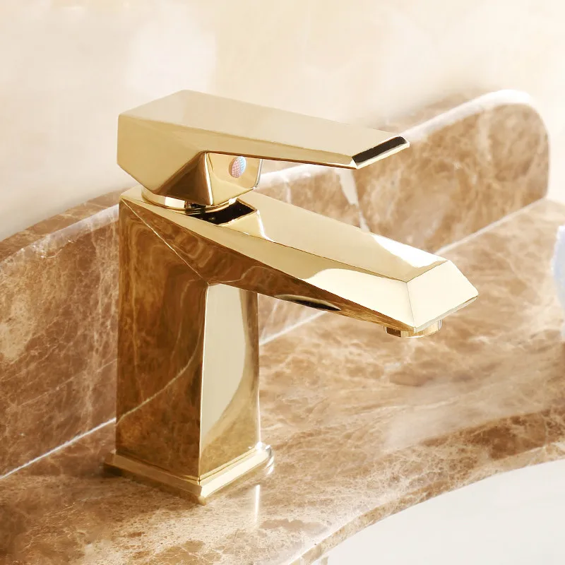 

AUSWIND Antique gold new European style square basin faucet polished finish for kitchen or bathroom basin