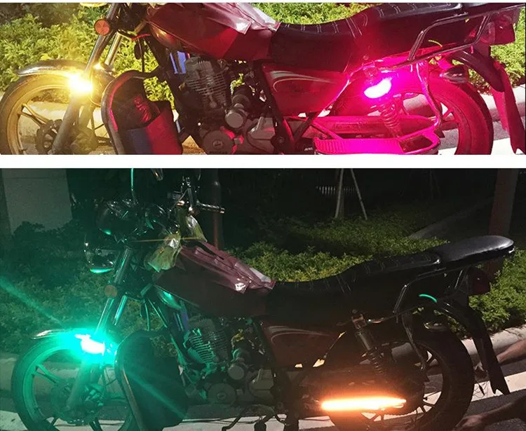 Motorcycle LED 45mm-70mm Fork Turn Signal Strip Light Amber Lamp For Harley Victory High Quality Flasher Ring motorcycle led06