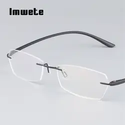 Imwete деловые очки бескаркасных близорукость очки Для мужчин Для женщин TR90 Ultra light очки кадры женщина мужчина классические очки Frame