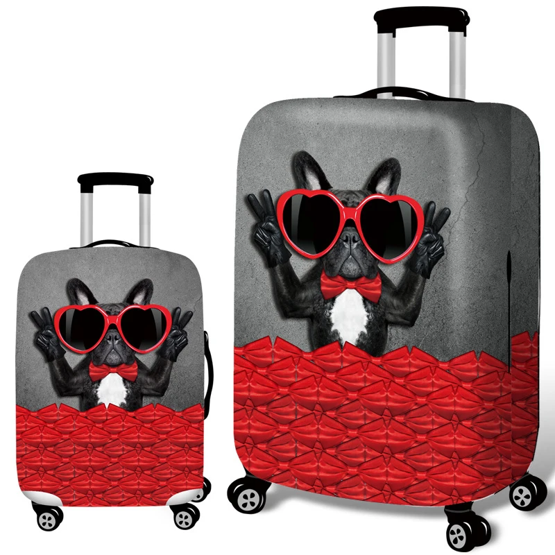 Bulldog Pattern Travel Accessories Luggage Cover Suitcase Protection Baggage Dust Cover Stretch Fabrics Trunk Set Cases for Bulldog Pattern Travel Accessories Luggage Cover Suitcase Protection Baggage Dust Cover Stretch Fabrics Trunk Set Cases for