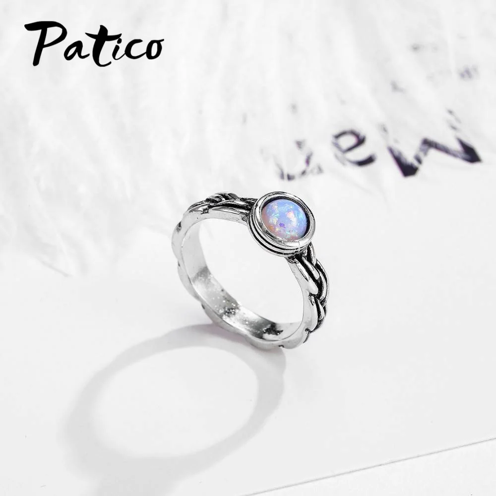 Большая распродажа, винтажные простые дизайнерские оригинальные кольца с опалом и камнем для женщин, 925 пробы, серебряные кольца с изменяющимся цветом, опт