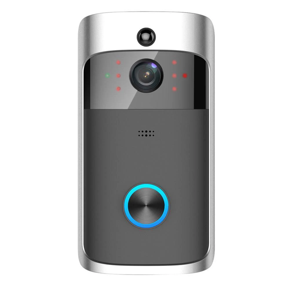 Смарт Wifi дверной звонок беспроводной HD видео камера кольцо обнаружения движения серебро - Цвет: Silver