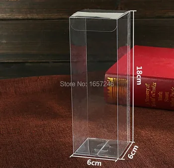 

6*6*18cm Transparent Clear PVC boxes Favors for candy box,Plastic square boxes Favors gift box 200pcs/lot